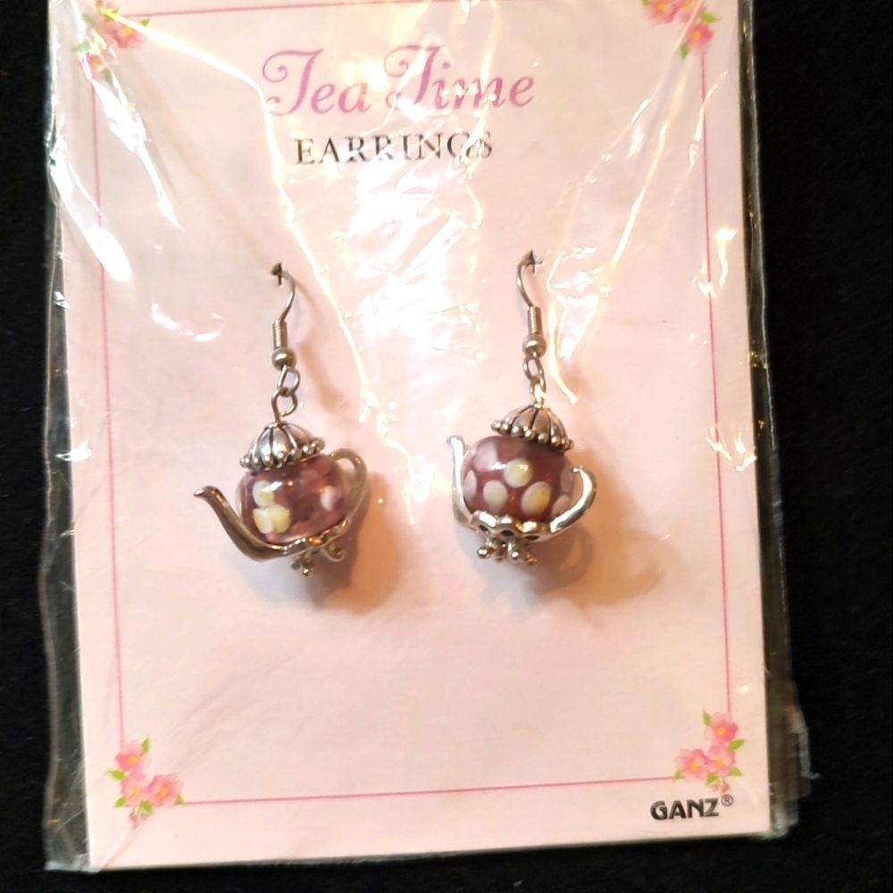 💥 3/$20 Ganz Quaint Tea Time Teapot Lantern Enamel Bead Earrings! - Picture 9 of 9